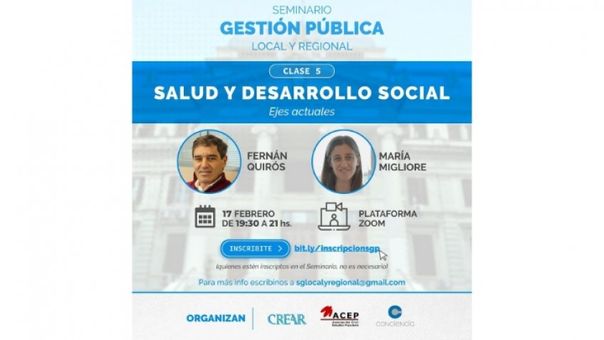 Fernán Quirós y María Migliore disertarán para Tandil por Zoom